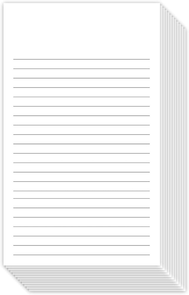 White Ruled Vertical Index Note Cards, 3" X 5" Inches | 100 Sheets Per Pack