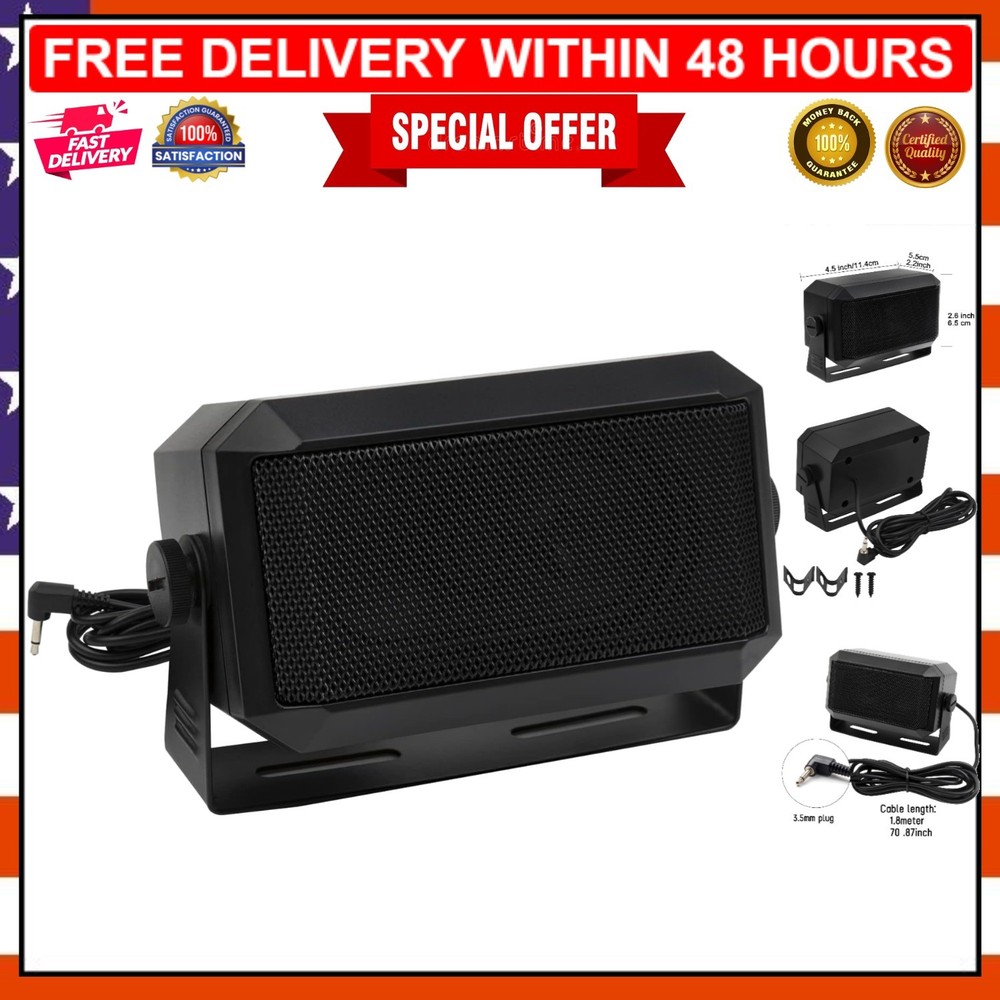 Professional Grade Rectangular Speaker for Ham Radios - 5 Watts, Touch Control