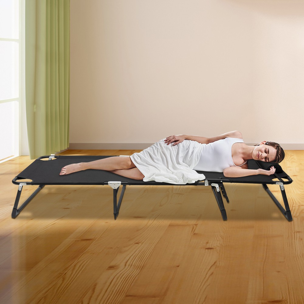 Adults Folding Sleeping Cot Office Nap Bed Heavy Duty Adjustable Cots Camping