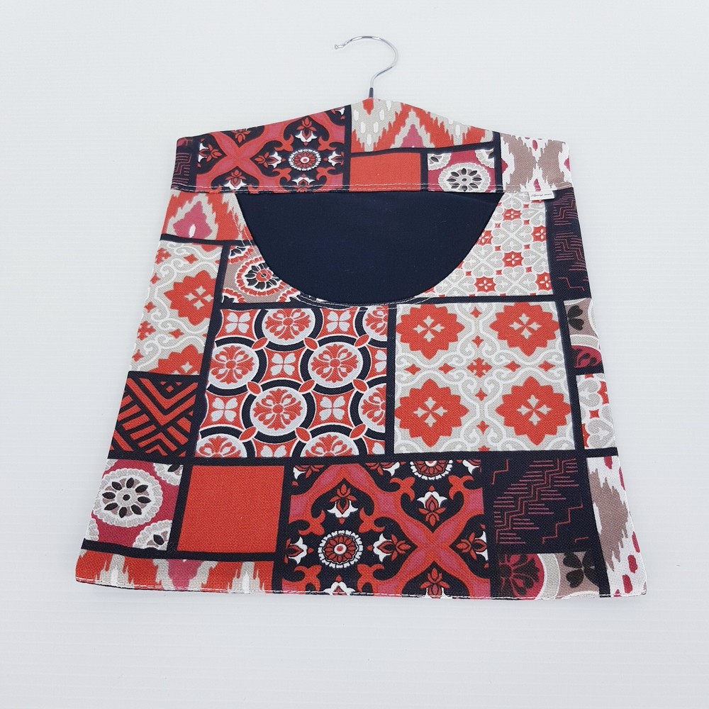 Peg Bag Handmade Red White Black Pattern Front Lined Laundry Clothes Peg Holder