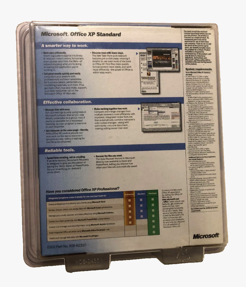 Microsoft Office XP Version 2002 New Standard Vintage Computer Sealed