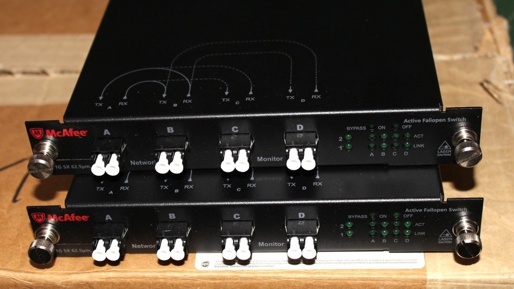 2 McAfee 40Gbps Active FailOpen Bypass Switch, IAC62F1-KT7
