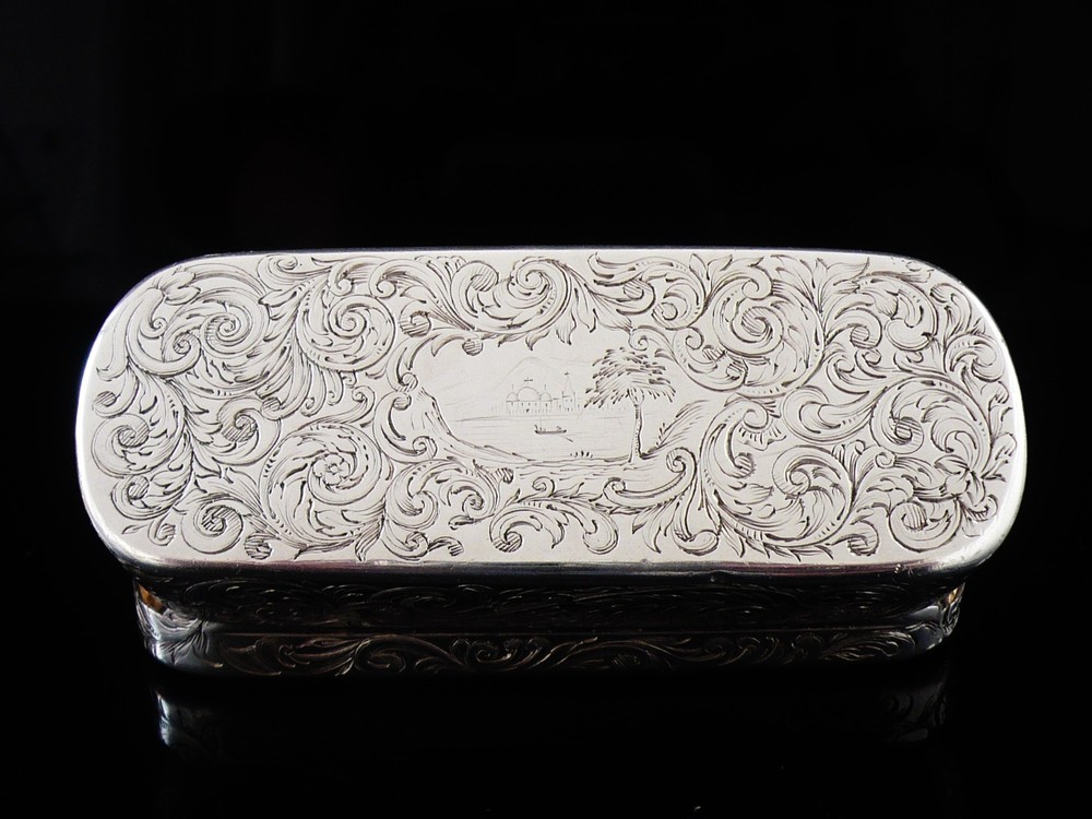 Sterling Silver Snuff Box, Taylor & Perry, Hallmarked Birmingham 1839
