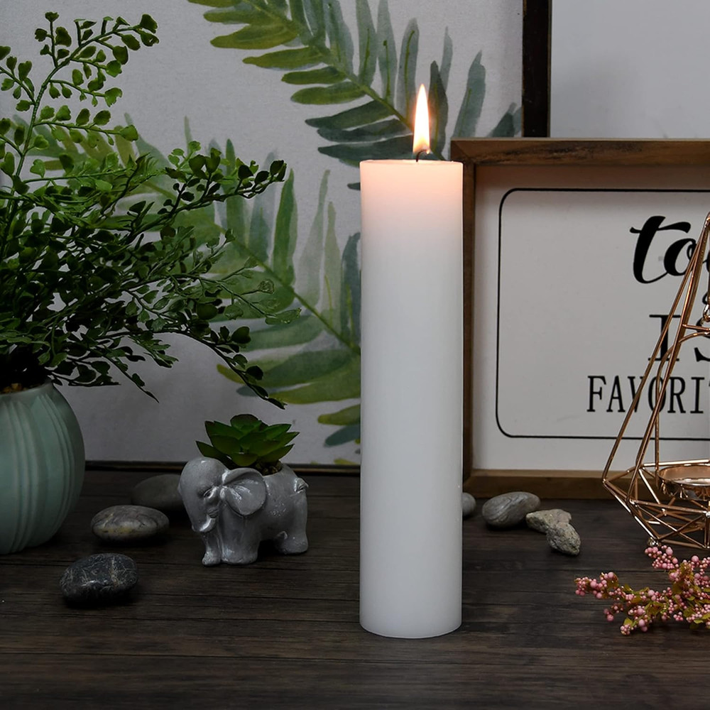9 Inch White Pillar Candle