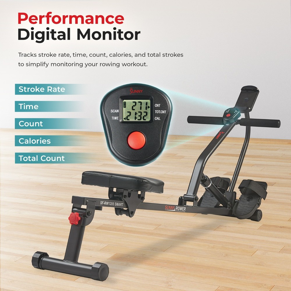 Compact Rowing Machine Quiet Smooth Adjustable Resistance Fully Body Workout