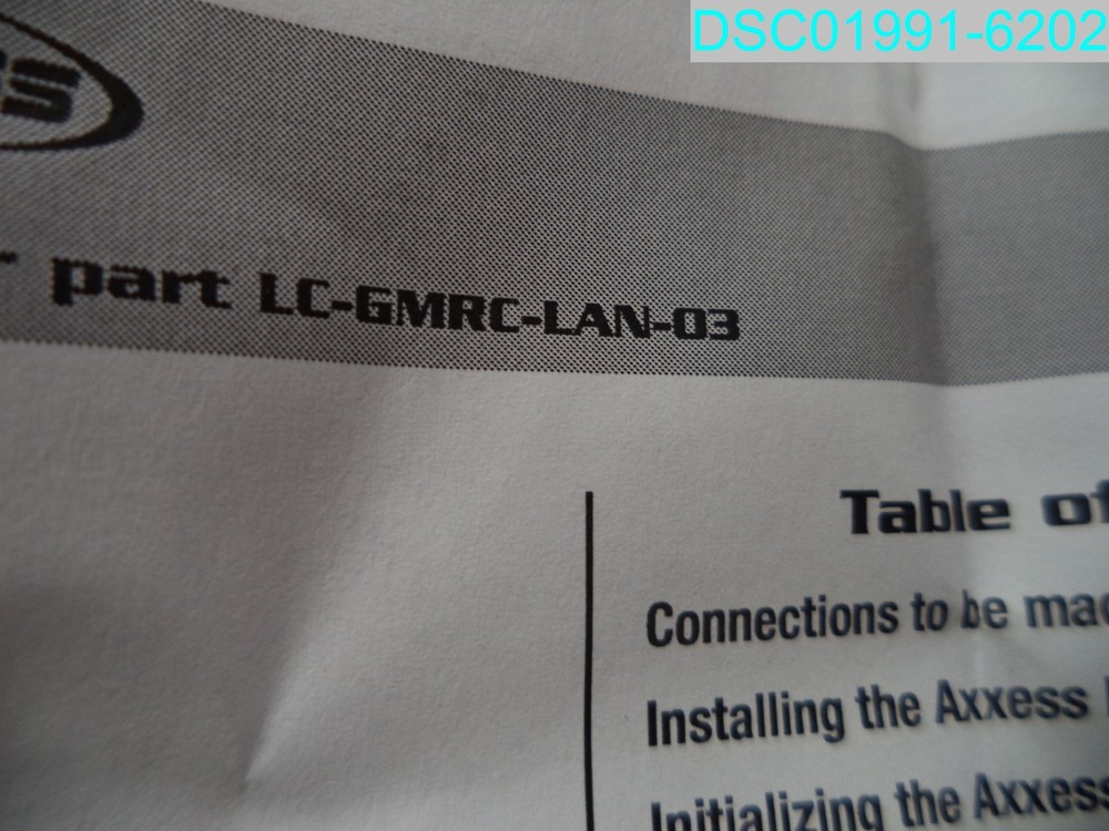 Axxess LC-GMRC-LAN-03 Wiring Interface