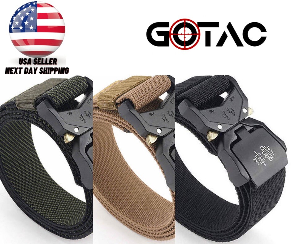 Tactical Belt Military Hiking Rigger 1.5” Nylon Web Work Belt With Quick Release