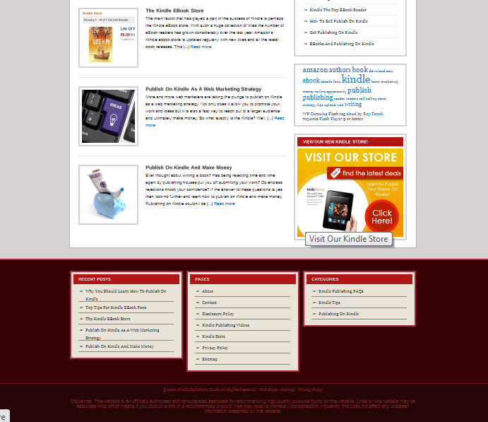 Kindle Publishing Guide Affiliate Website - Free Hosting / Setup