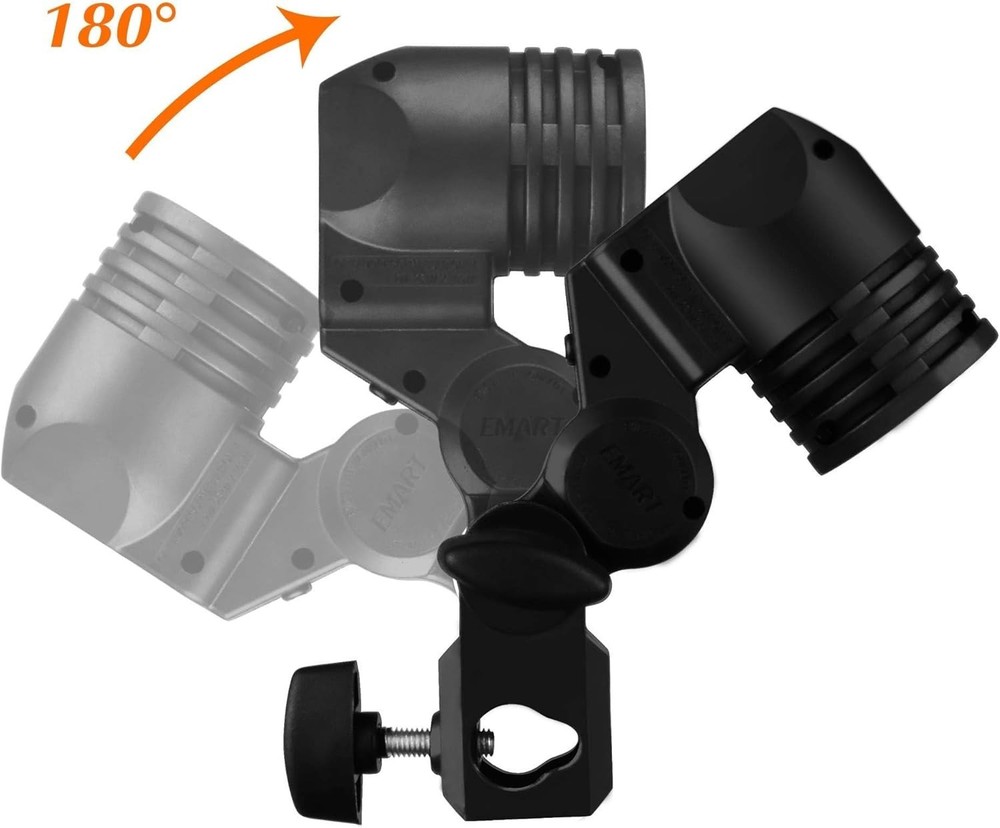 Compact Light Bulb Stand with Umbrella Support for Pro Studio Lighting - 2 Pack