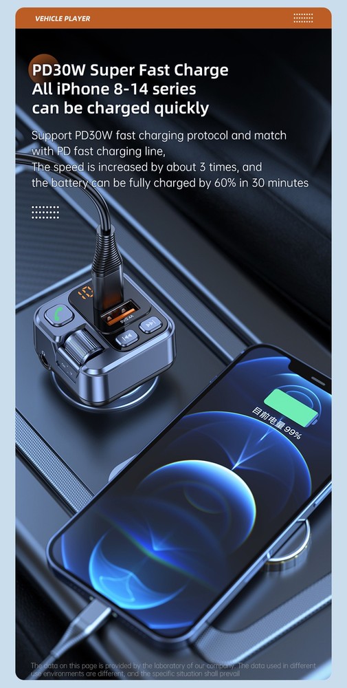 Car Wireless Bluetooth FM Transmitter MP3 Player USB Car Fast Charger Adapter