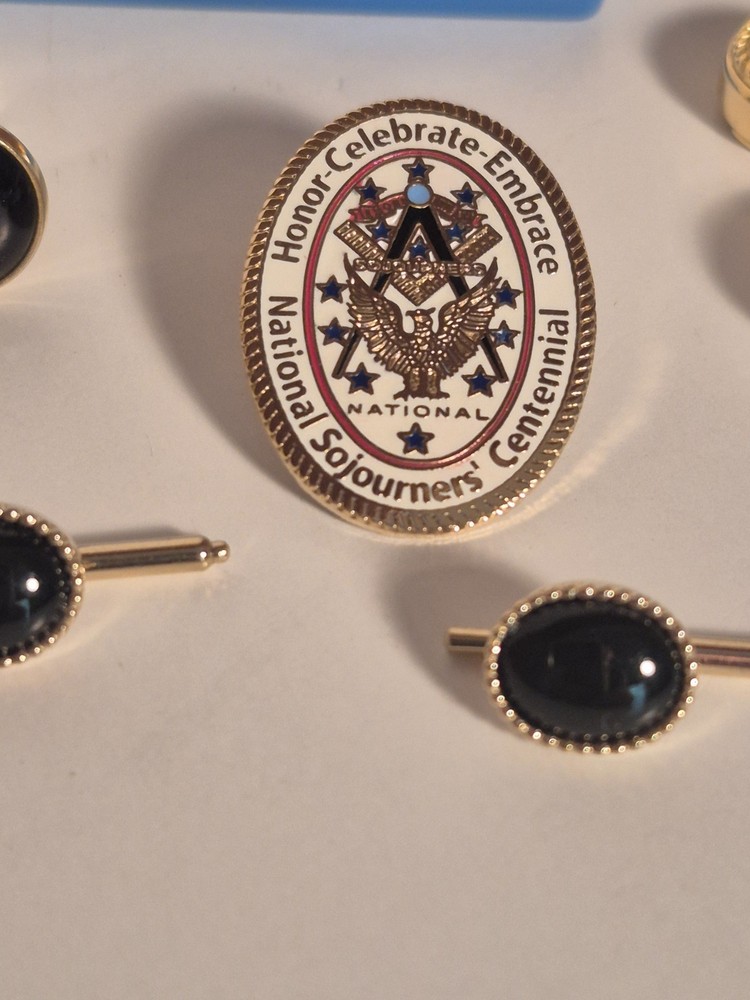 Lot Masonic & Scottish Rite Cuff Links, Pins, Button Caps