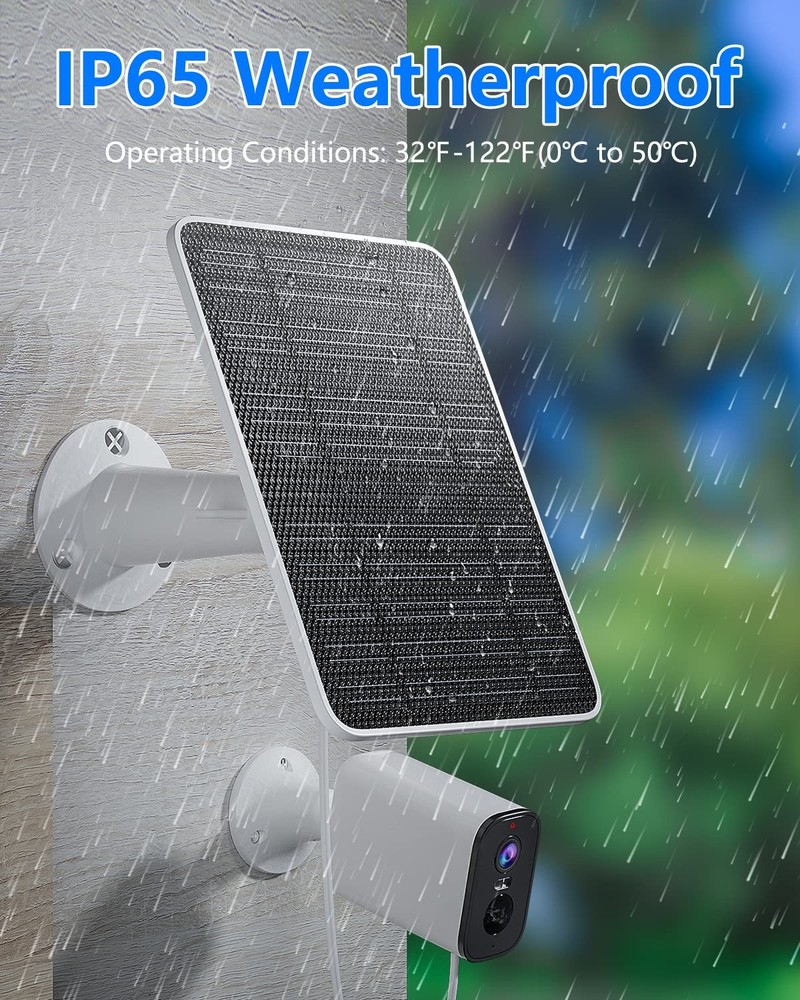 Solar Panel for Security Camera, 5W USB Solar Panel for DC 5V Security Camera...