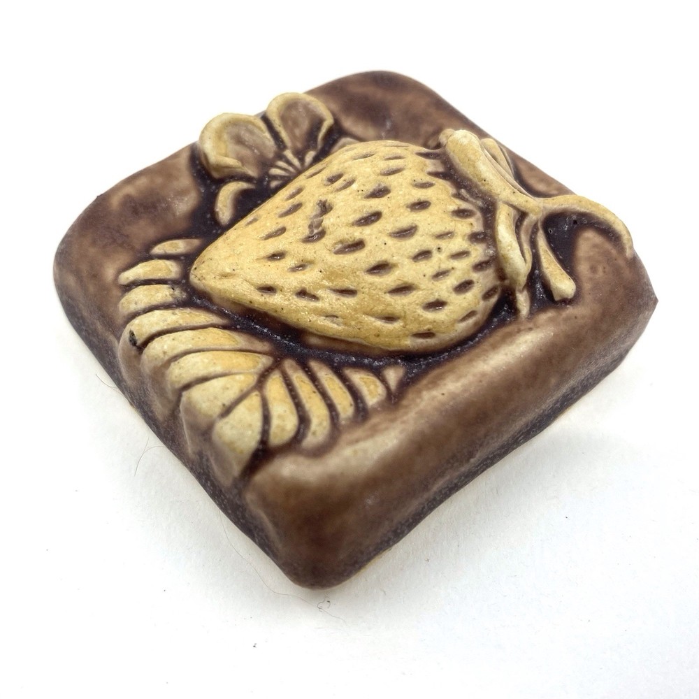 Strawberry 2x2" Ceramic Art Tile By Gretchen Kramp