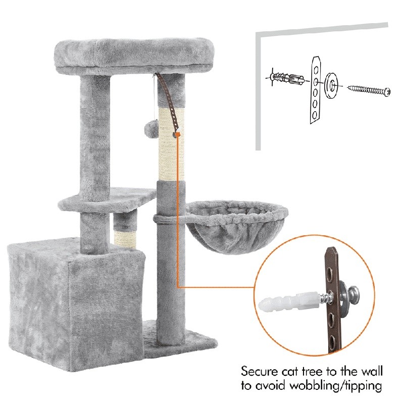 Multifunctional Cat Tree Tower Scratching Post Condo Nest Multi-Level Activity