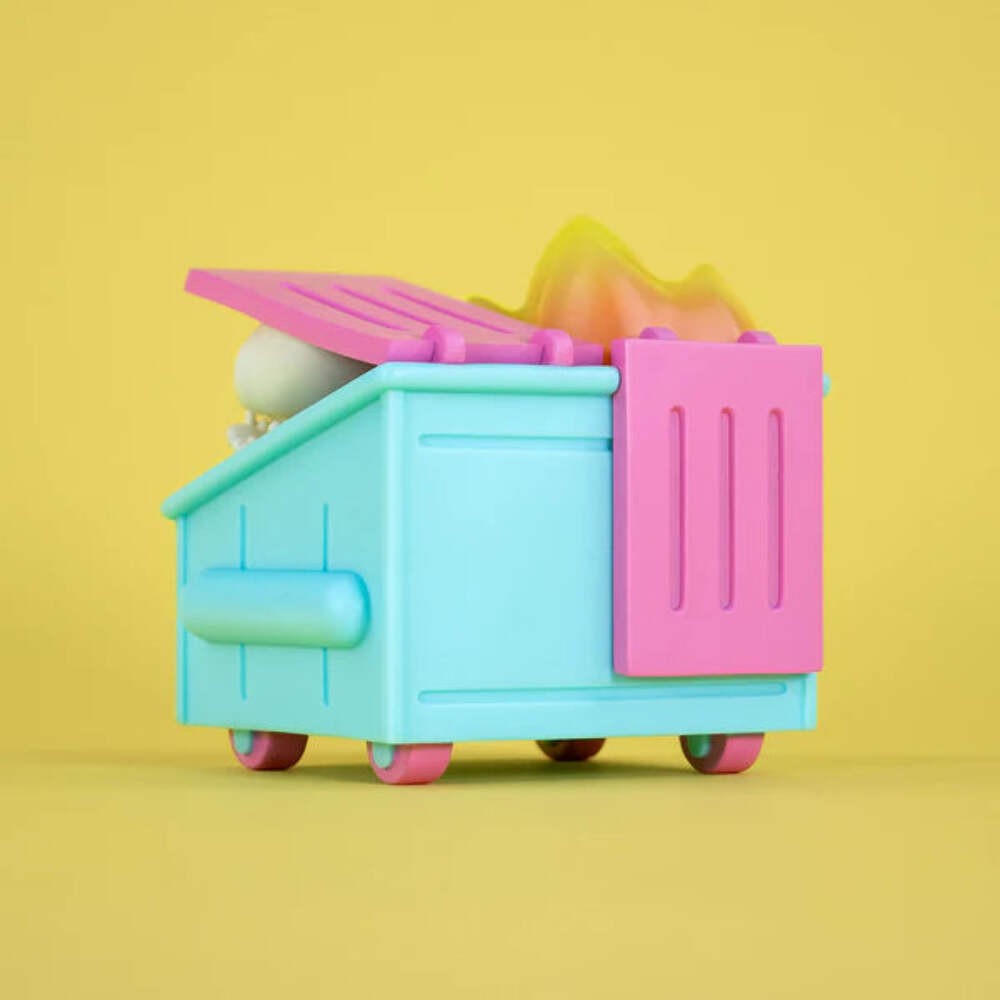 100% Soft Dead Inside Dumpster Fire Vinyl Figure NEW
