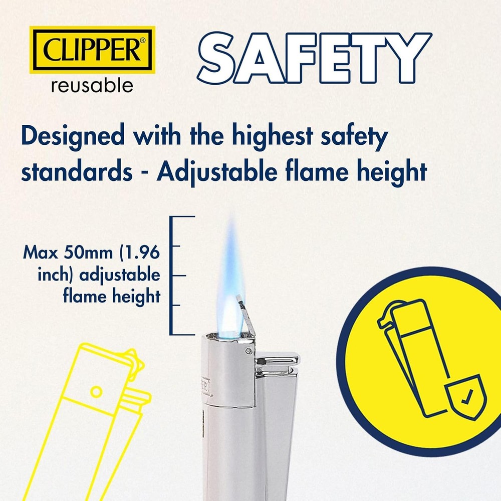 Clipper Classic Large Reusable Lighter Solid Fluorescent Colors Smoking Accessor