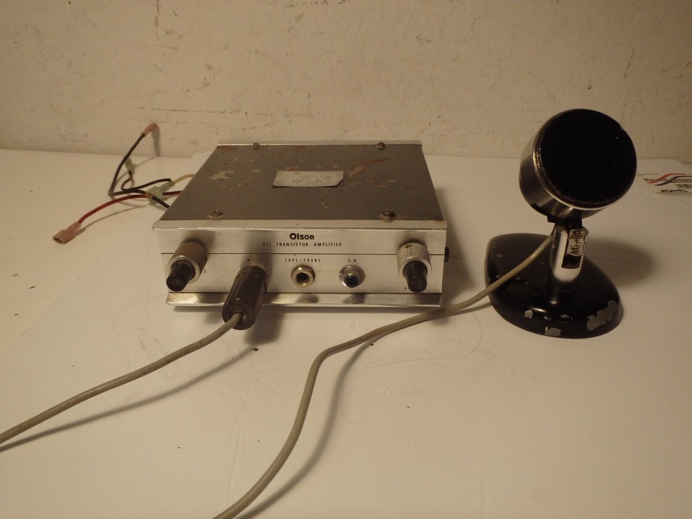 Vintage Olson AM-271 All Transistor Amplifier w/ M-212 Dynamic Microphone