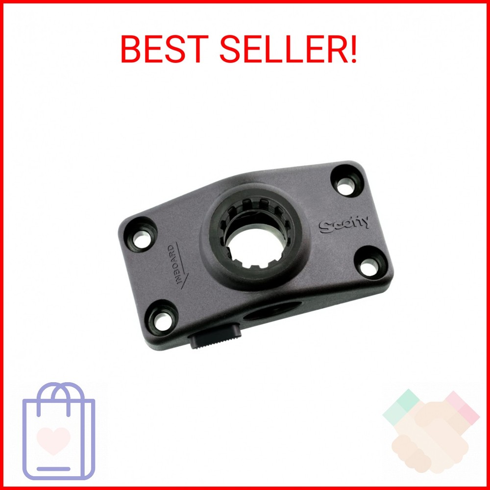 Scotty #241L-BK Locking Side Deck Mounting Bracket, Black, Small