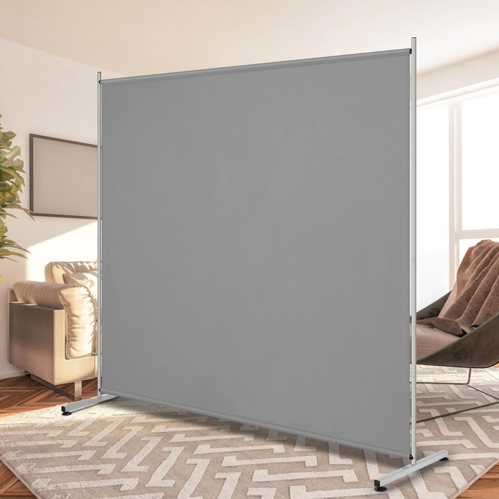 Large Room Divider Privacy Screen, Single Panel for Home or Office, Grey