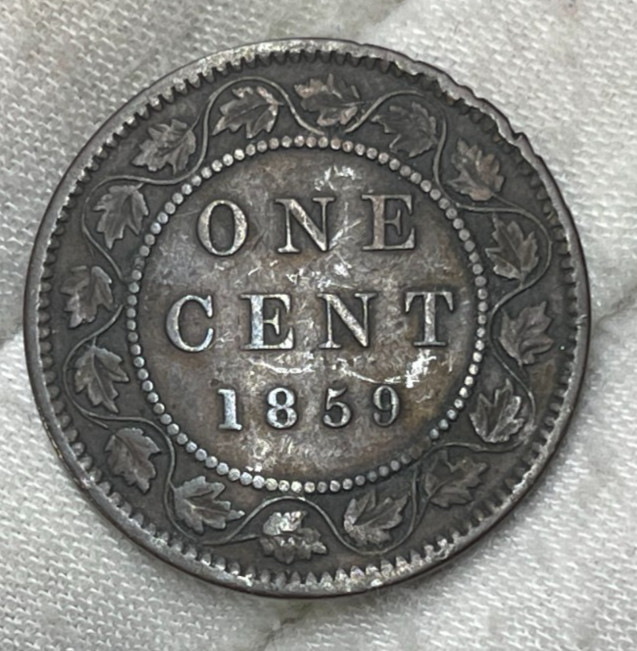 1859 Canada One Large Cent Coin #1
