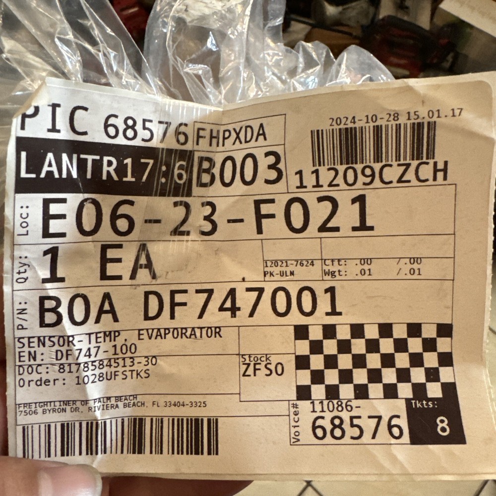 BOADF747001 Evaporator Temperature Sensor Fits Freightliner - 1 Year Warranty