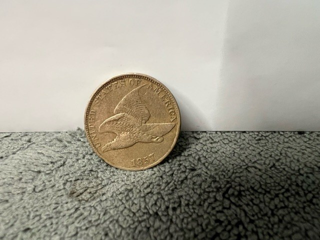 1857 Flying Eagle cent, Nice detail