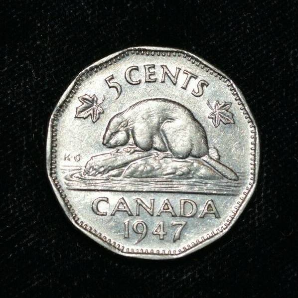 1947 Canada 5 Cent Coin