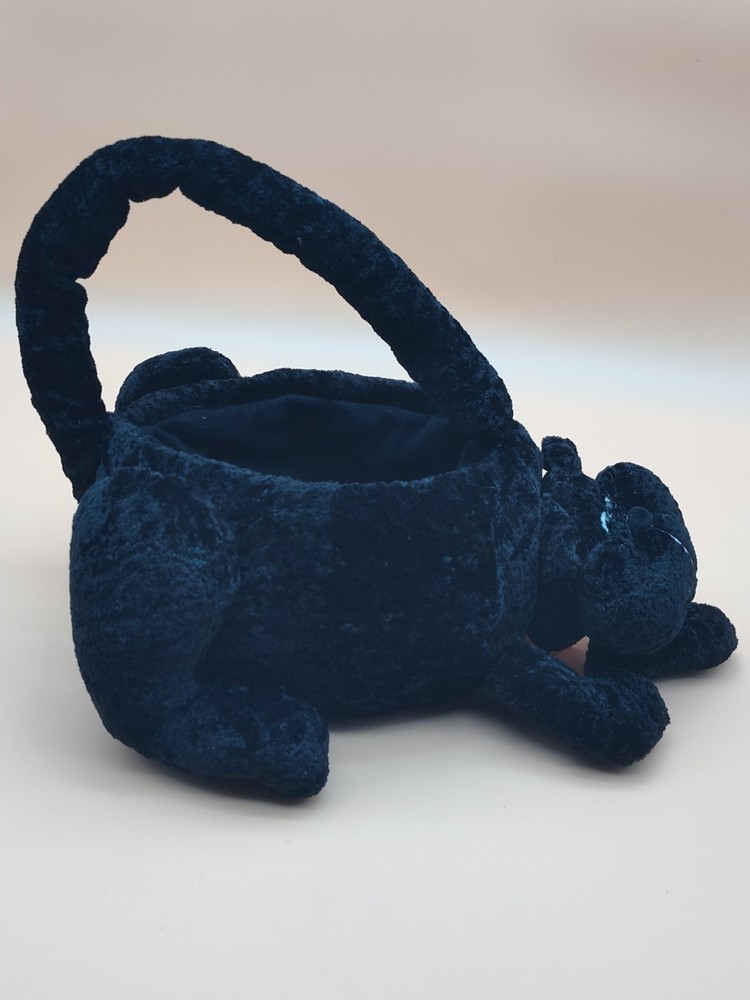 Halloween Plush Black Cat Basket