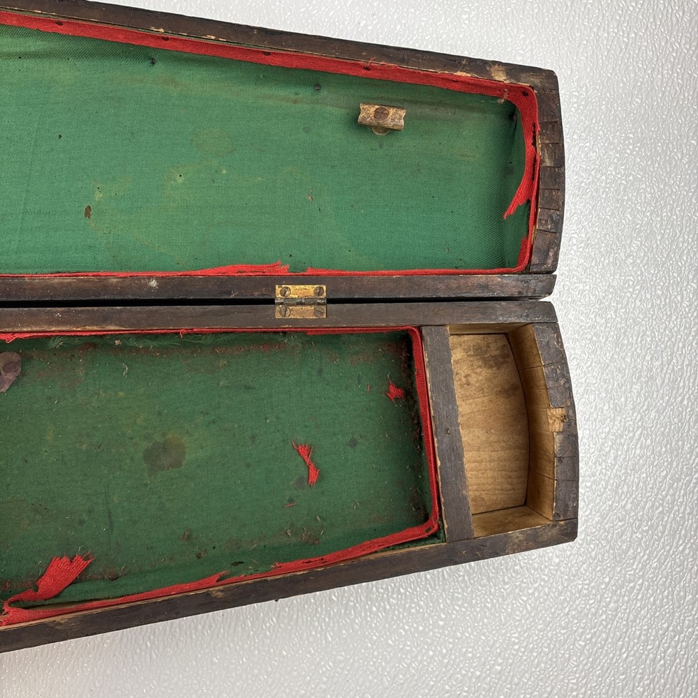 Antique Violin With Wooden Coffin Case