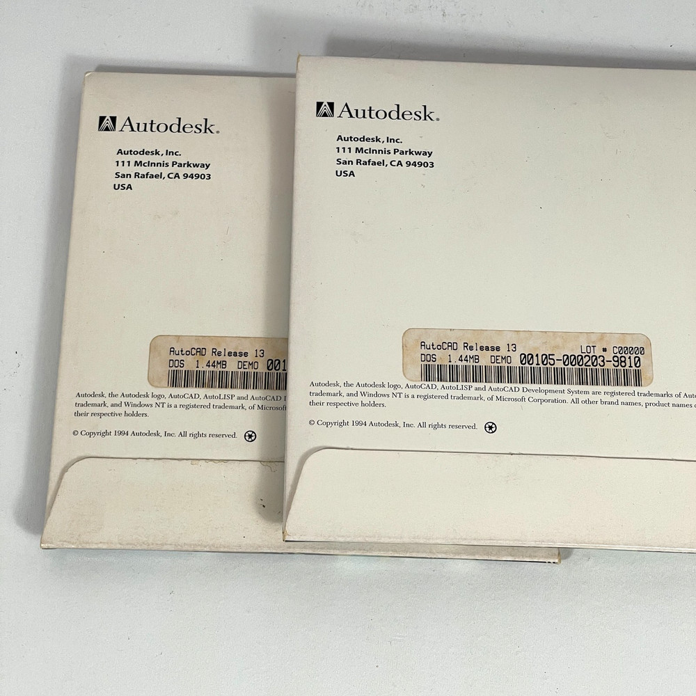 1994 Autodesk AutoCAD Release 13 Demo Disks, Training Guide, Exercise Disks