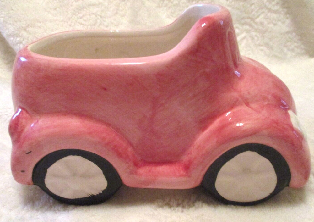 Ceramic~Love Bug Pink Vase/Small Planter~NEW~Never Used