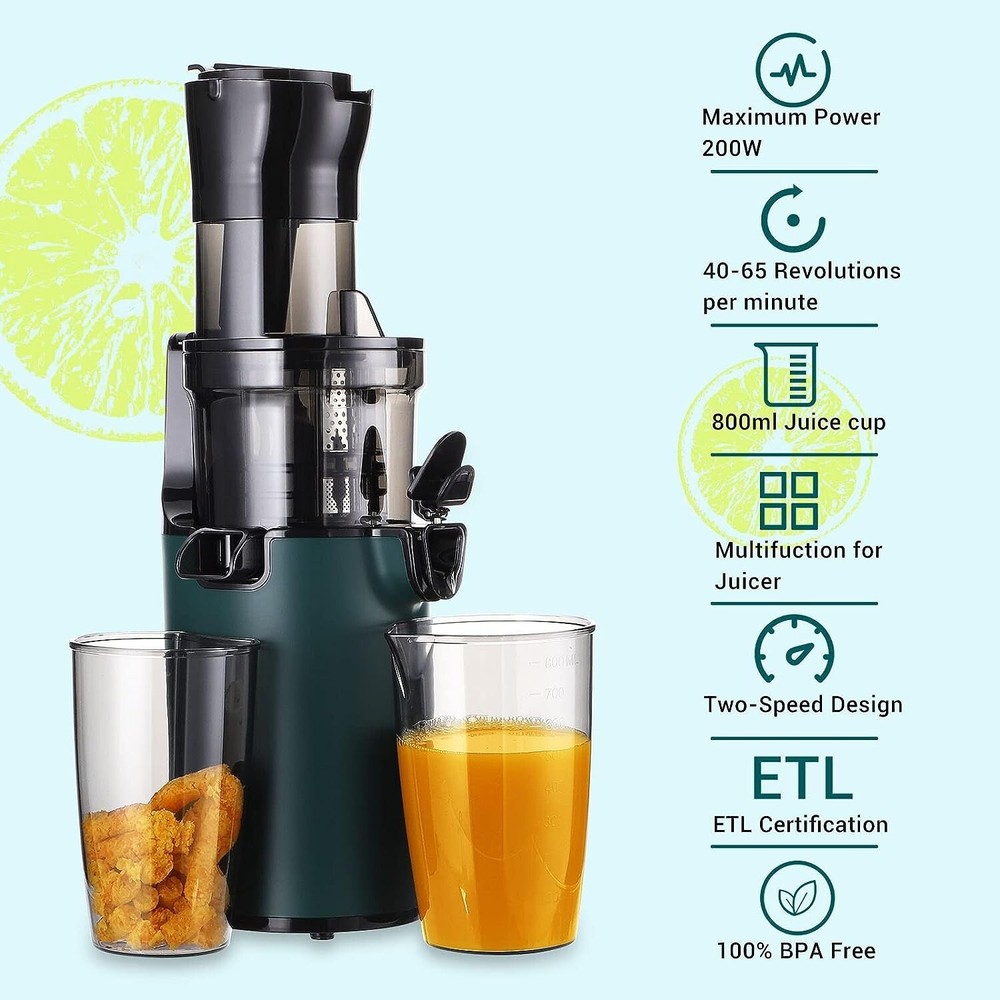 Slow Juicer Machine Masticating Cold Press Juicers Squeezer Vegetable Processor
