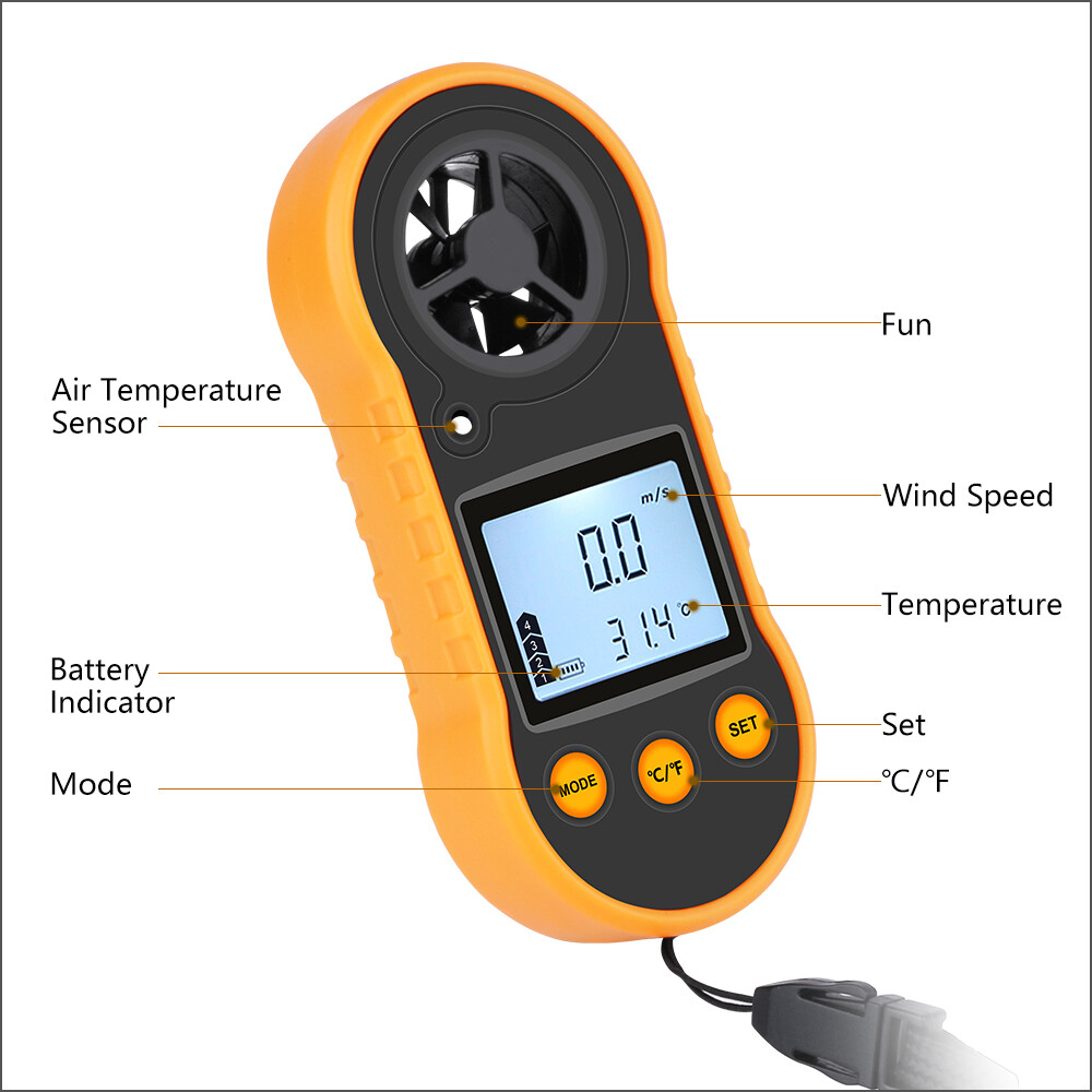 RZ818 Anemometer Wind speed Handheld Digital Wind Speed Meter Sensor Wind Speed