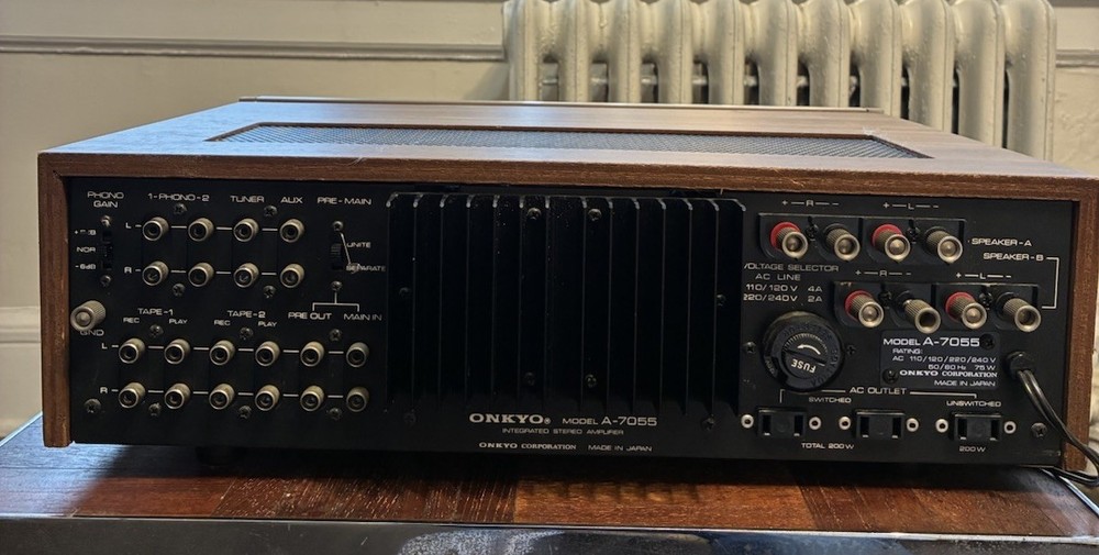 Vintage Onkyo A-7055 Solid State Stereo Pre-Main Amplifier 1970s Working