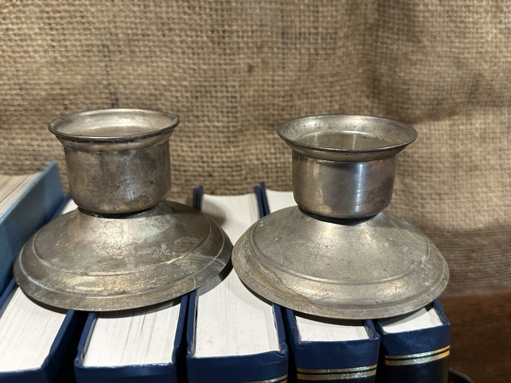 2 Vintage Leonard Silverplate candlestick holders