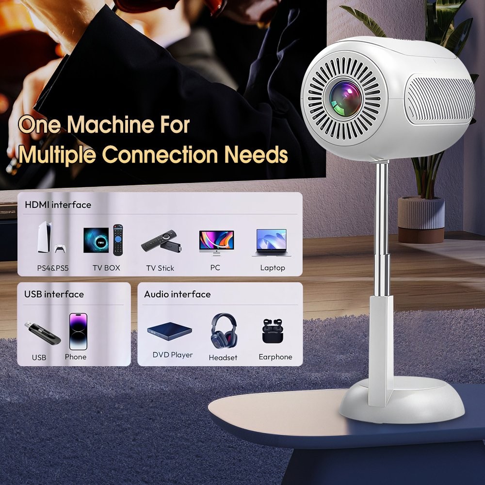 Mini Projector 1080P 4K 5G WiFi Android Smart Projection Short Throw Projector