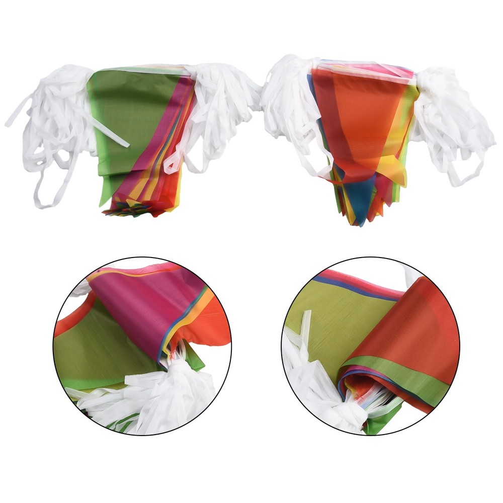 Bunting Triangle Flags 100 Flags 50 Meters Large 14*21CM Plastic Material