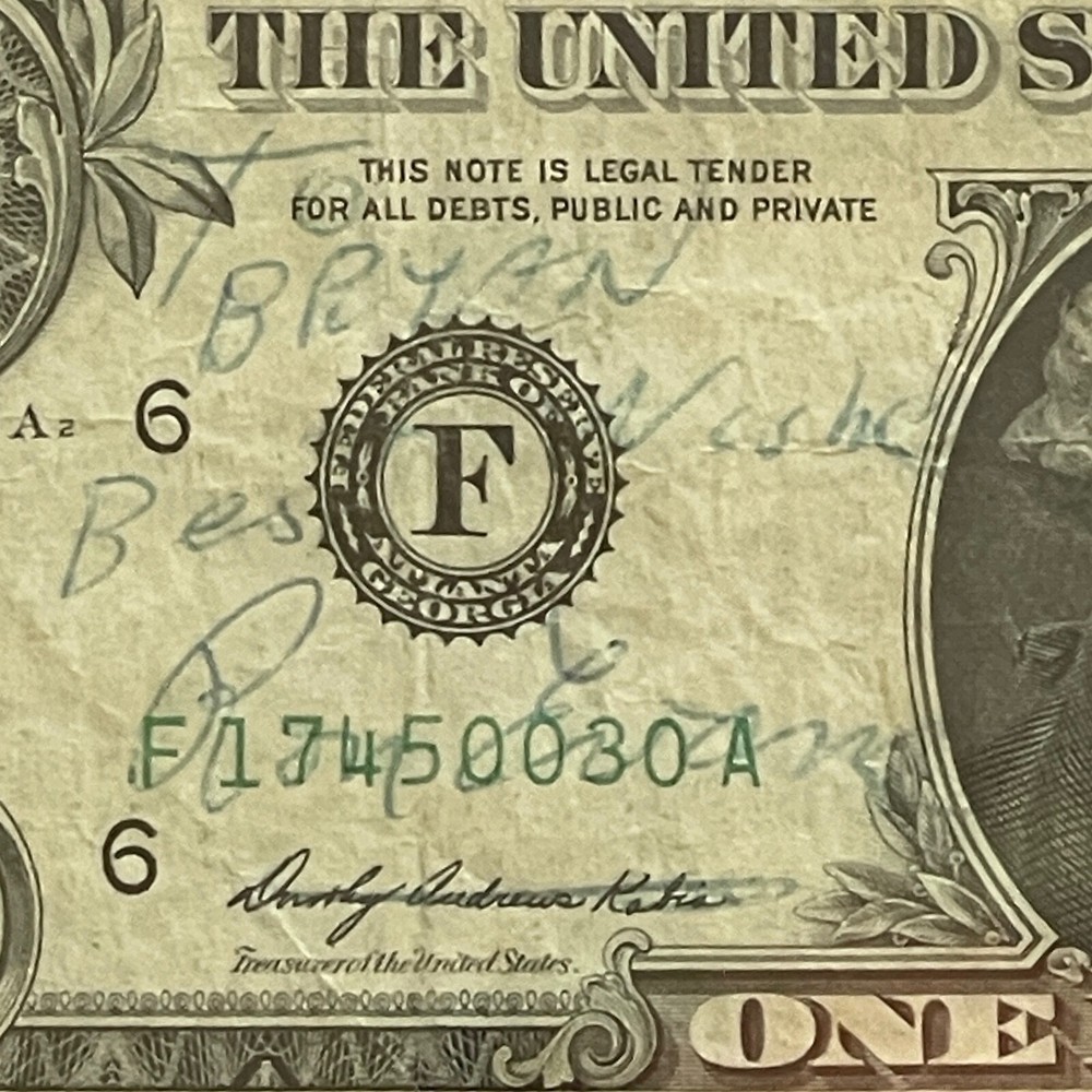 APOLLO 17 * PSA * Crew Signed Dollar Bill Autograph Gene CERNAN EVANS * SCHMIDT