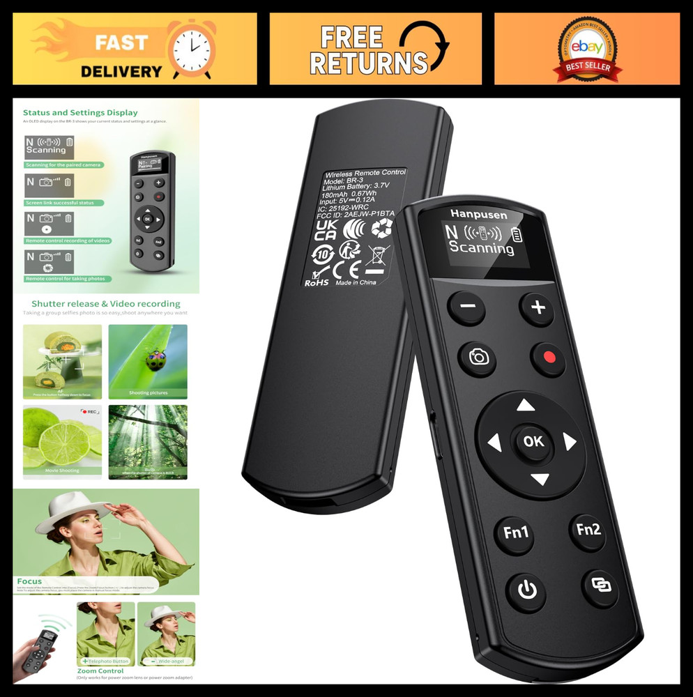 for Nikon Camera Remote Control, Hanpusen Rechargeable Wireless Shutter Release