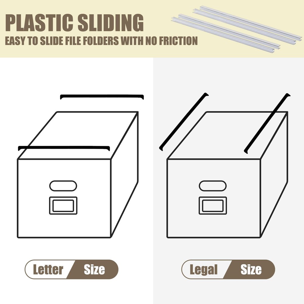 2Pack File Storage Organizer with 10 Hanging Folders & Plastic Slide, Collaps...