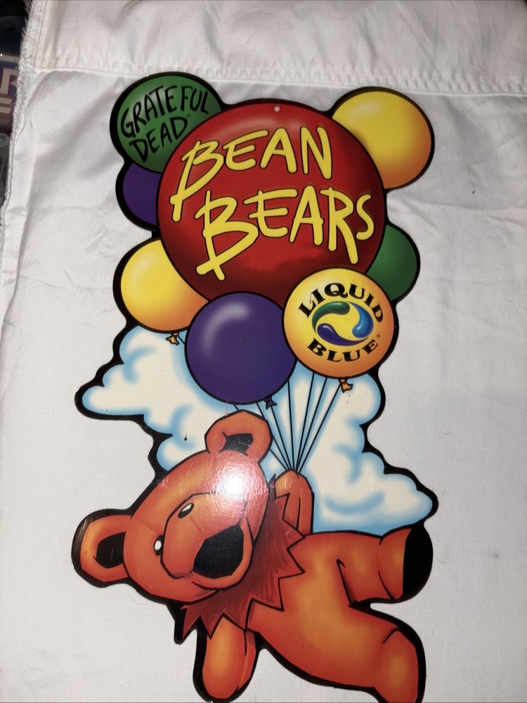 Vintage Liquid Blue Grateful Dead Bears Display Sign