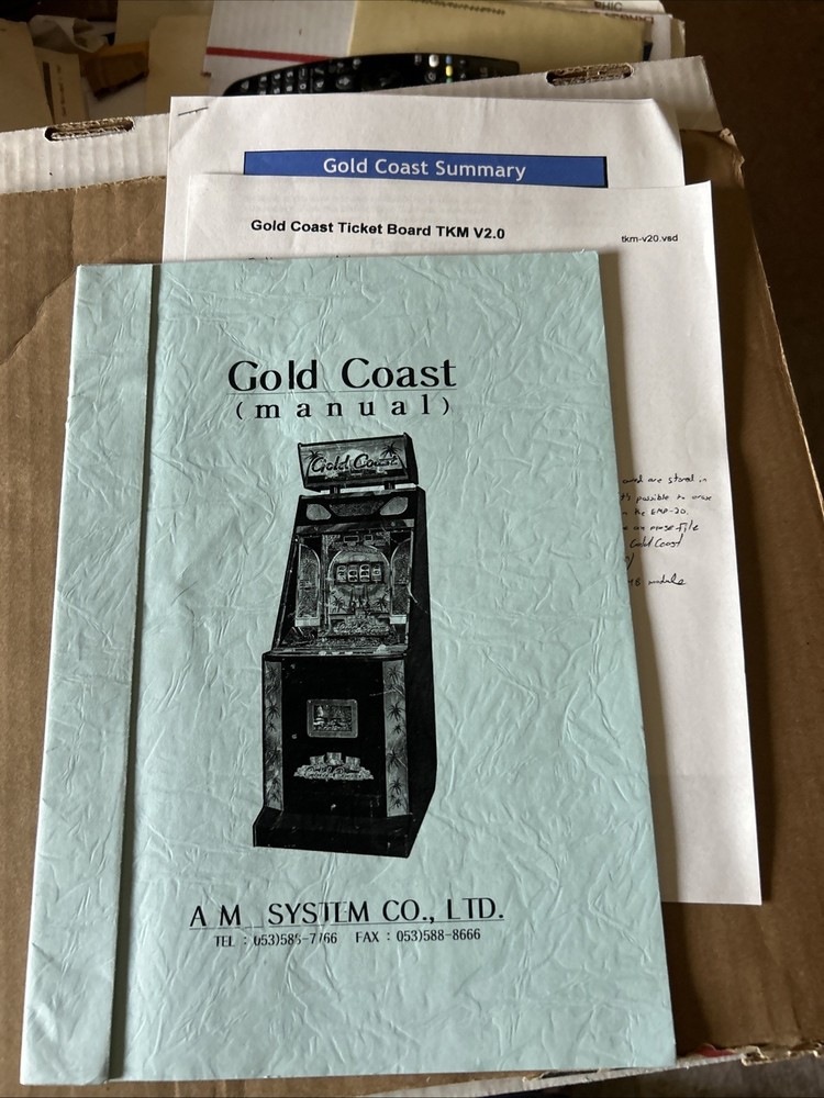 Gold Coast Pusher A.M. System Arcade Game Manual