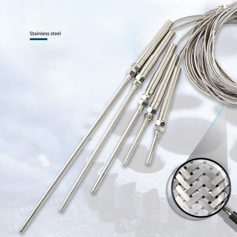 Platinum Resistor Temperature Sensor Thermocoupler K Type Probe 30mm - 200mm