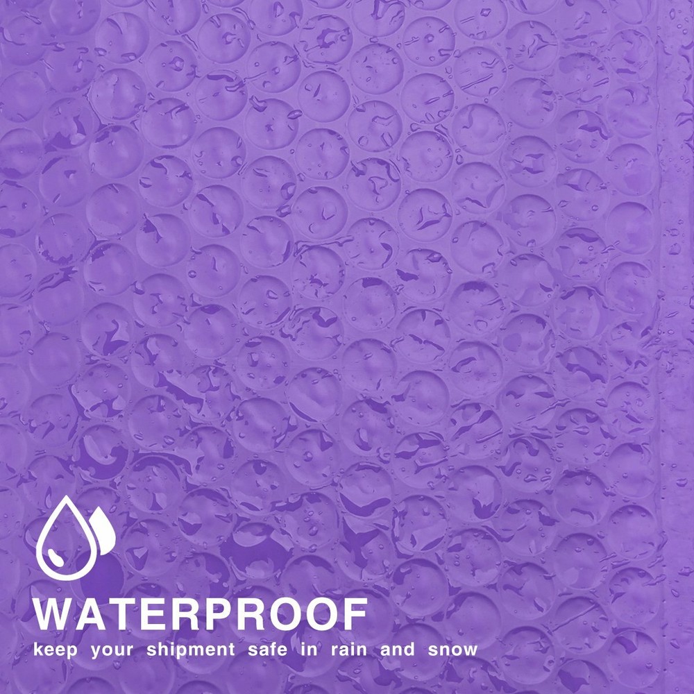 25 Purple Poly Bubble Padded Envelopes Self-Sealing Mailers 4X8 (Inner 4x7)