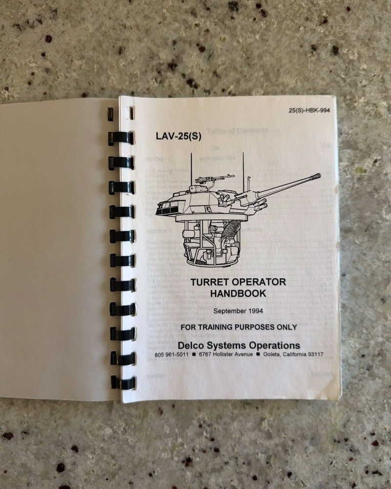 1994 US Army LAV Turret Operator Handbook