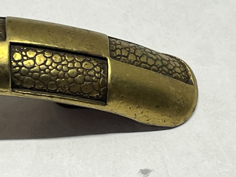 Vintage NOS KBC Heavy Brass Textured Fixed Drawer Pull