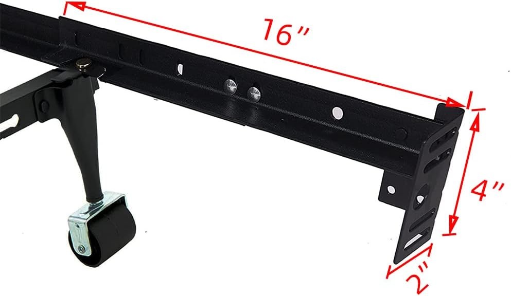 Bed Frame Footboard Extension Brackets Set Attachment Kit, Bolt-on Black