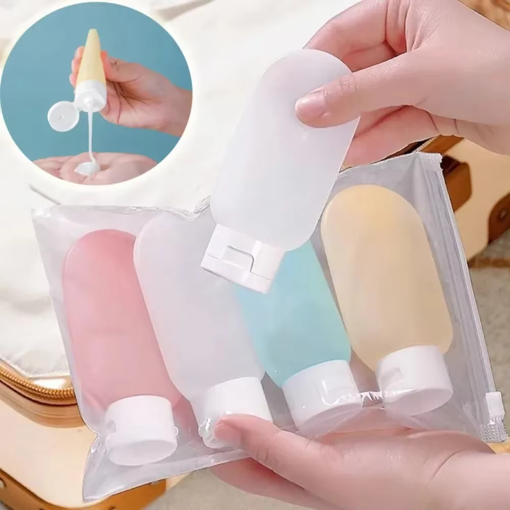 4pcs/Set Refillable Bottle 60mL Soft Lotion Container Squeeze Tube Empty