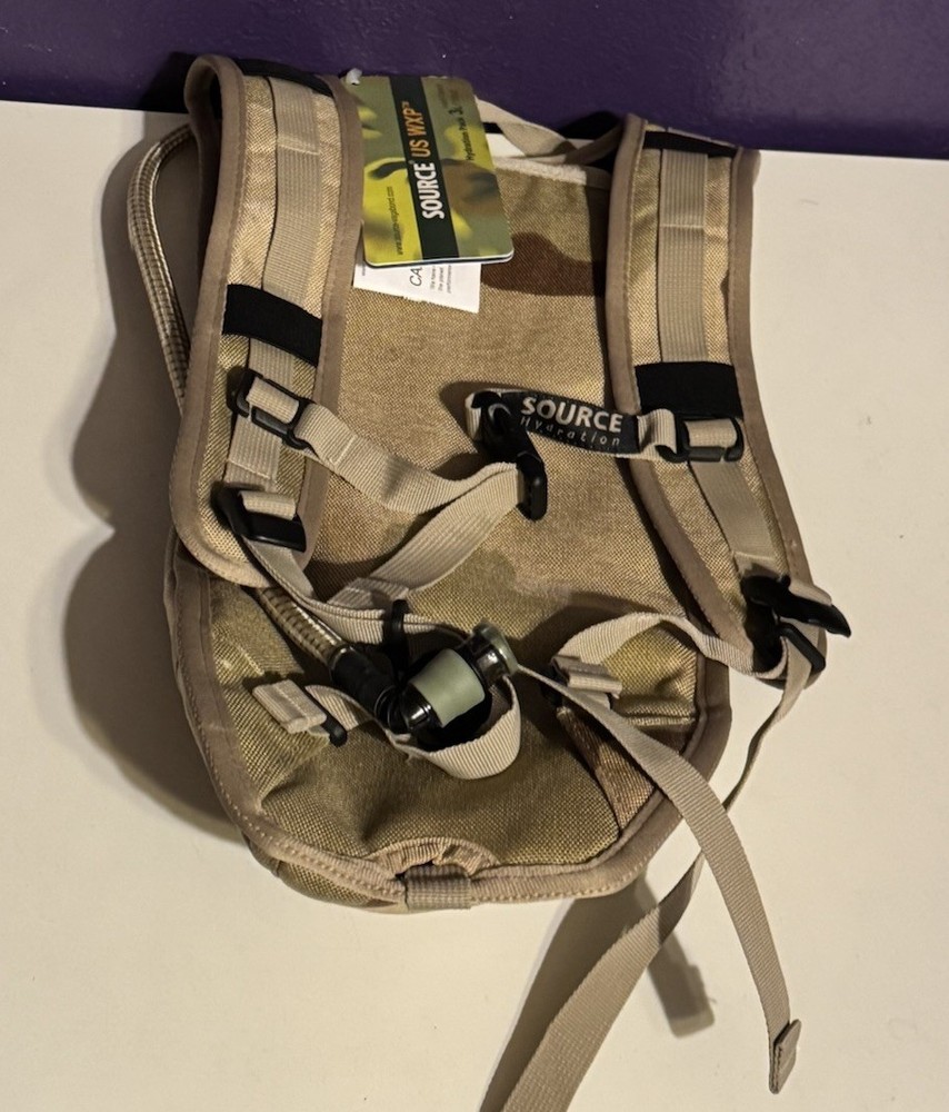 SOURCE HYDRATION TACTICAL MILITARY 3L 100OZ DESERT CAMO SYSTEM PACK W/ BLADDER