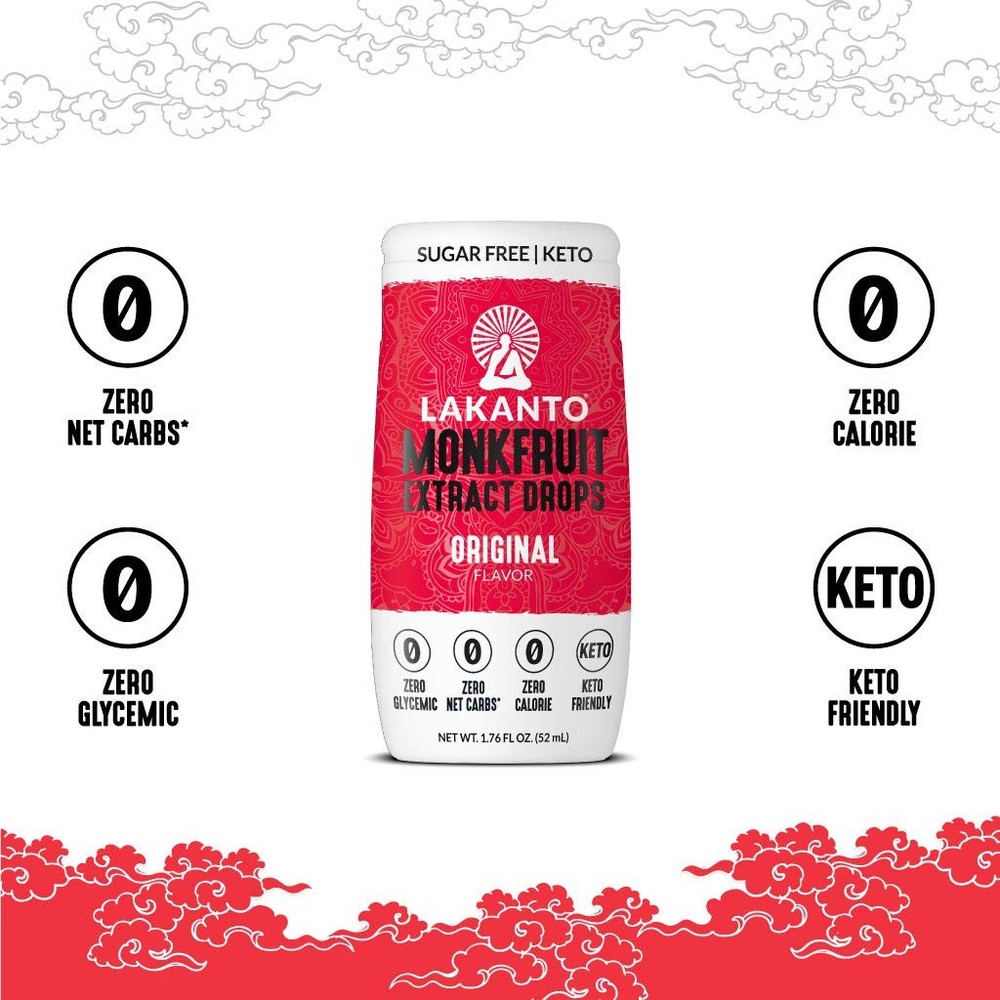 Lakanto Liquid Monkfruit Extract Drops Zero Calorie, Zero Sugar, Keto Drink ...